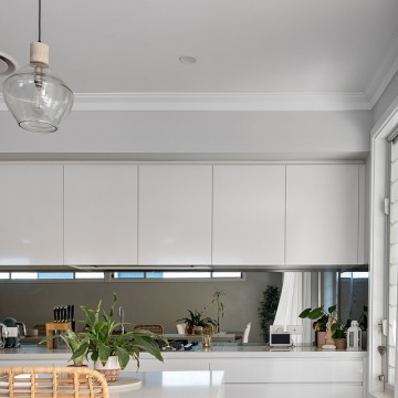 happy homeowner kitchen