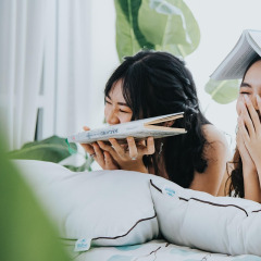 customer smiling home